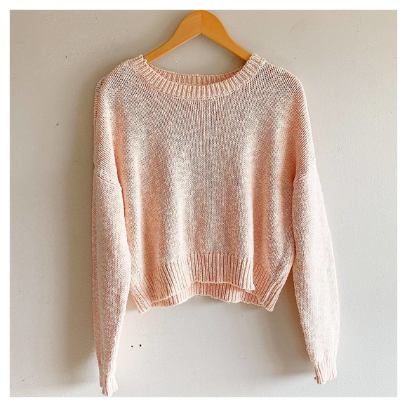Urban Outfitters Sweaters - L.A. Hearts Baby Pink Cropped Crewneck Sweater